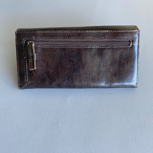 Roots Vergan Leather Brown Slim Women's Wallet - Picture 2 of 9